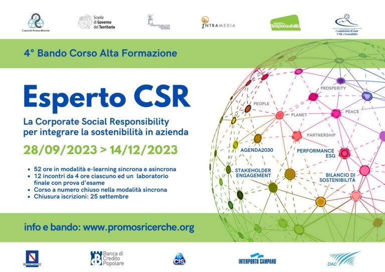 4° Corso “Esperto CSR” per integrare la sostenibilità in azienda